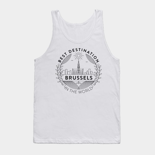 Brussels Minimal Badge Design Tank Top by kursatunsal